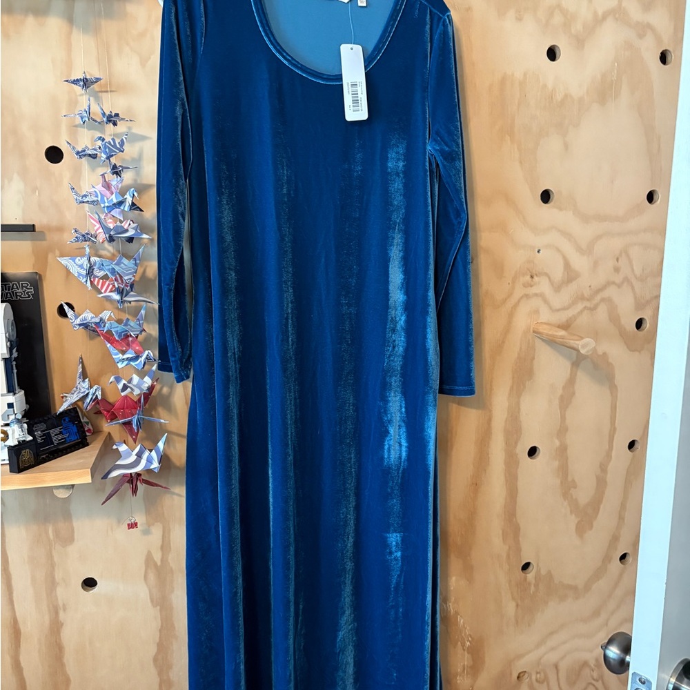 Soft Surroundings Blue Velvet Dress